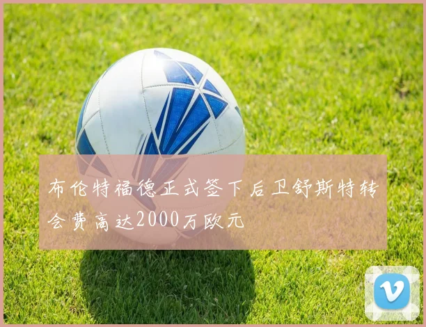 布伦特福德正式签下后卫舒斯特转会费高达2000万欧元